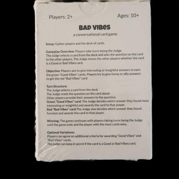Bad Vibes Card Game Conversation 2+ Players Group Party - Rare and Hard To Find - Picture 3 of 6
